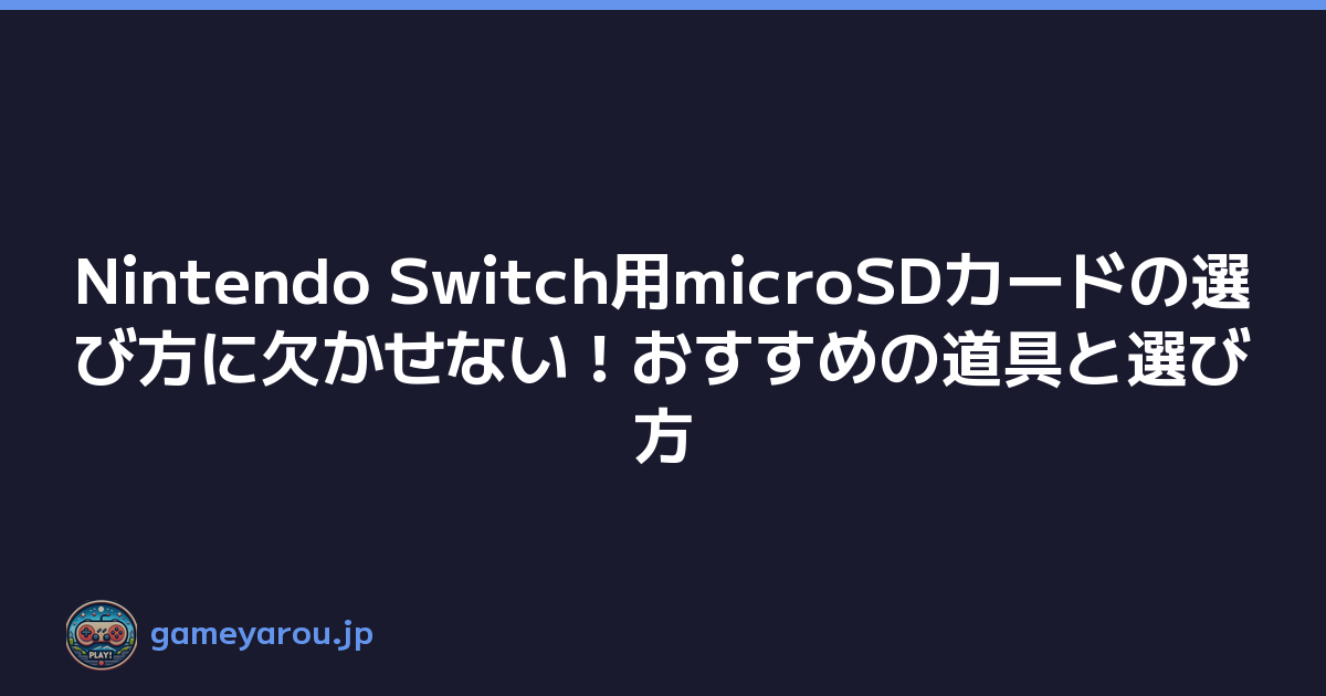 Nintendo Switch用microSDカードの選び方に欠かせない！おすすめの道具と選び方