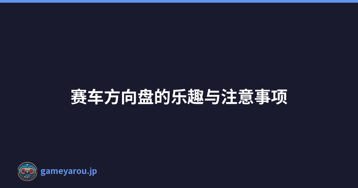 赛车方向盘的乐趣与注意事项